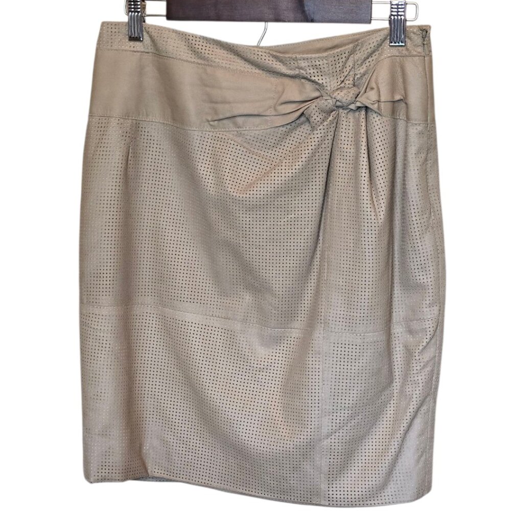 Tan/Cream Perforated WORTH Leather Mini sz6